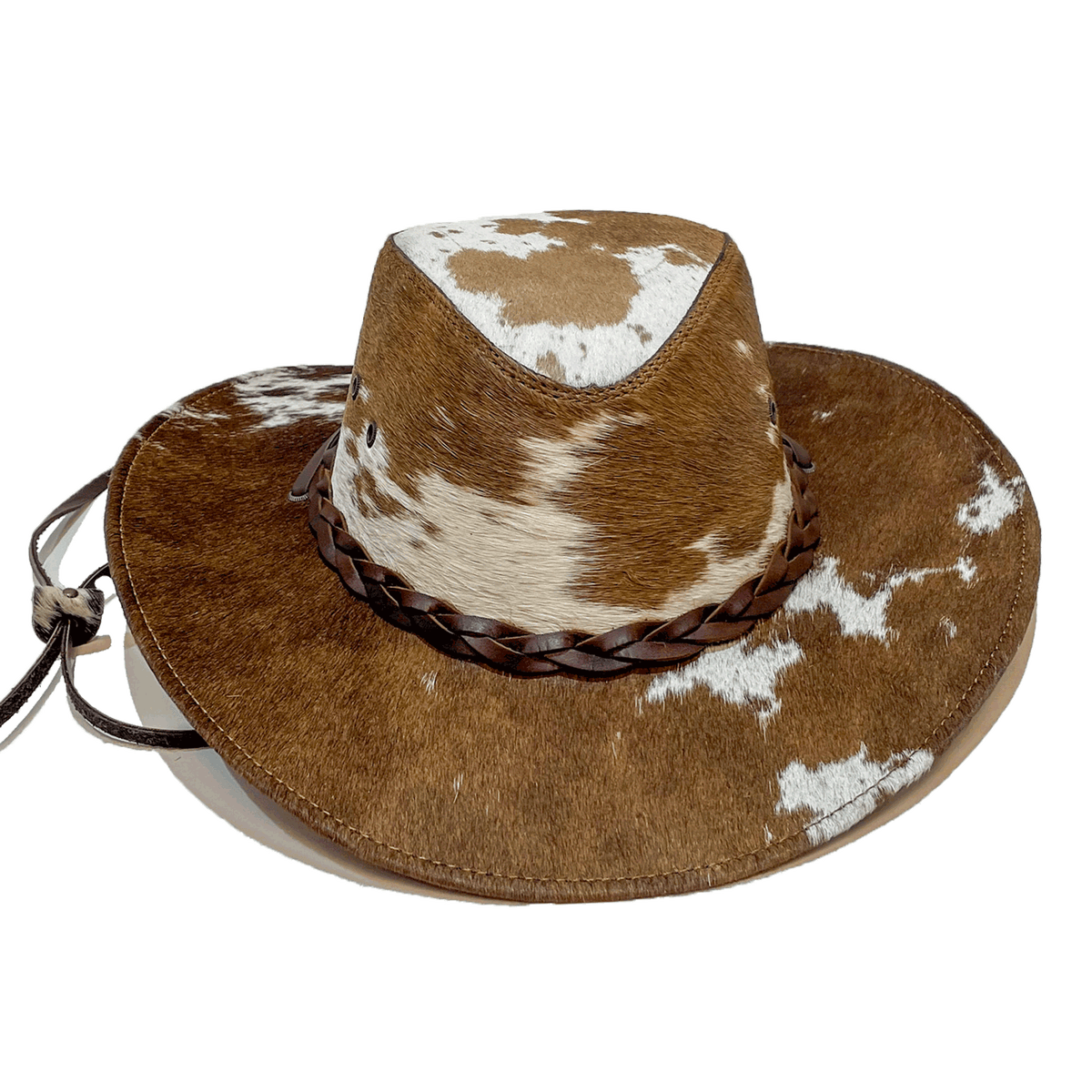 unisex leather cowboy hat front view
