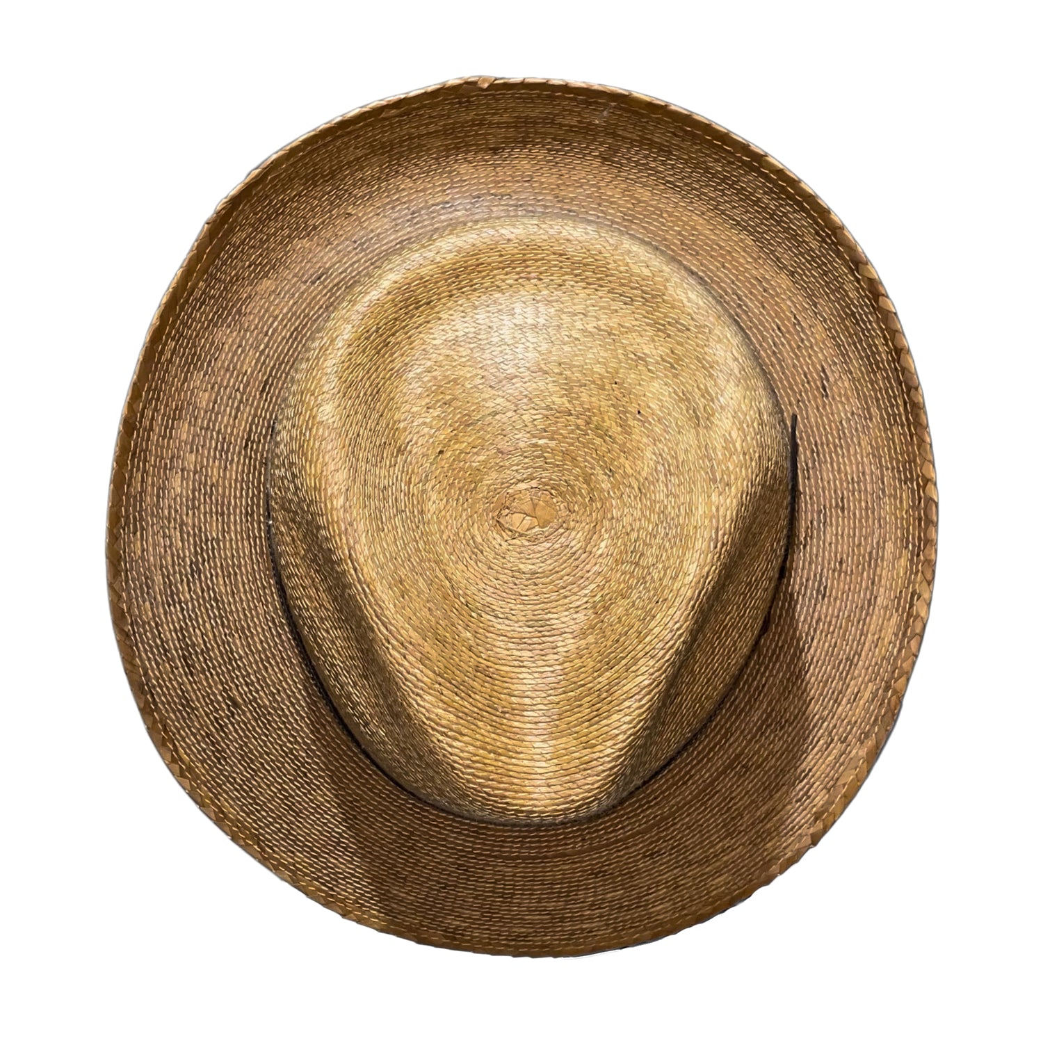 Handmade sun hat with leather 