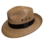 Brown Fedora Suave handwoven Mexican palm leaf fedora with a classic hat band, lightweight breathable design for everyday summer style. 