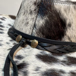 metal detail leather hatband 