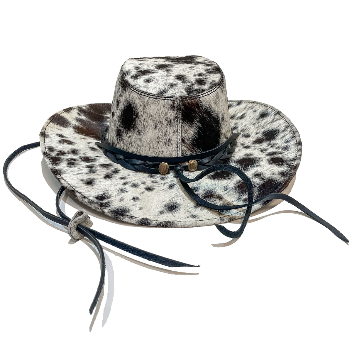 back view cowboy hat metal hat band decor 