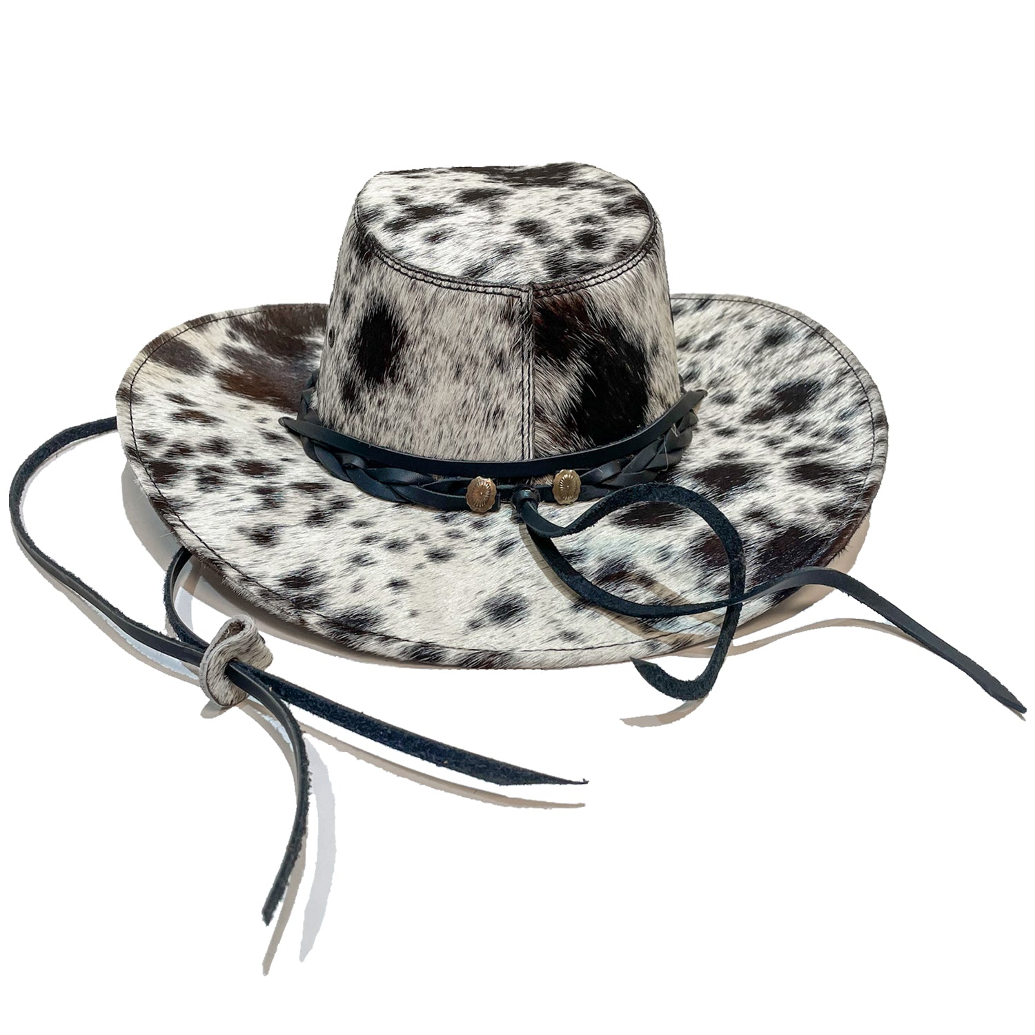 back view cowboy hat metal hat band decor 