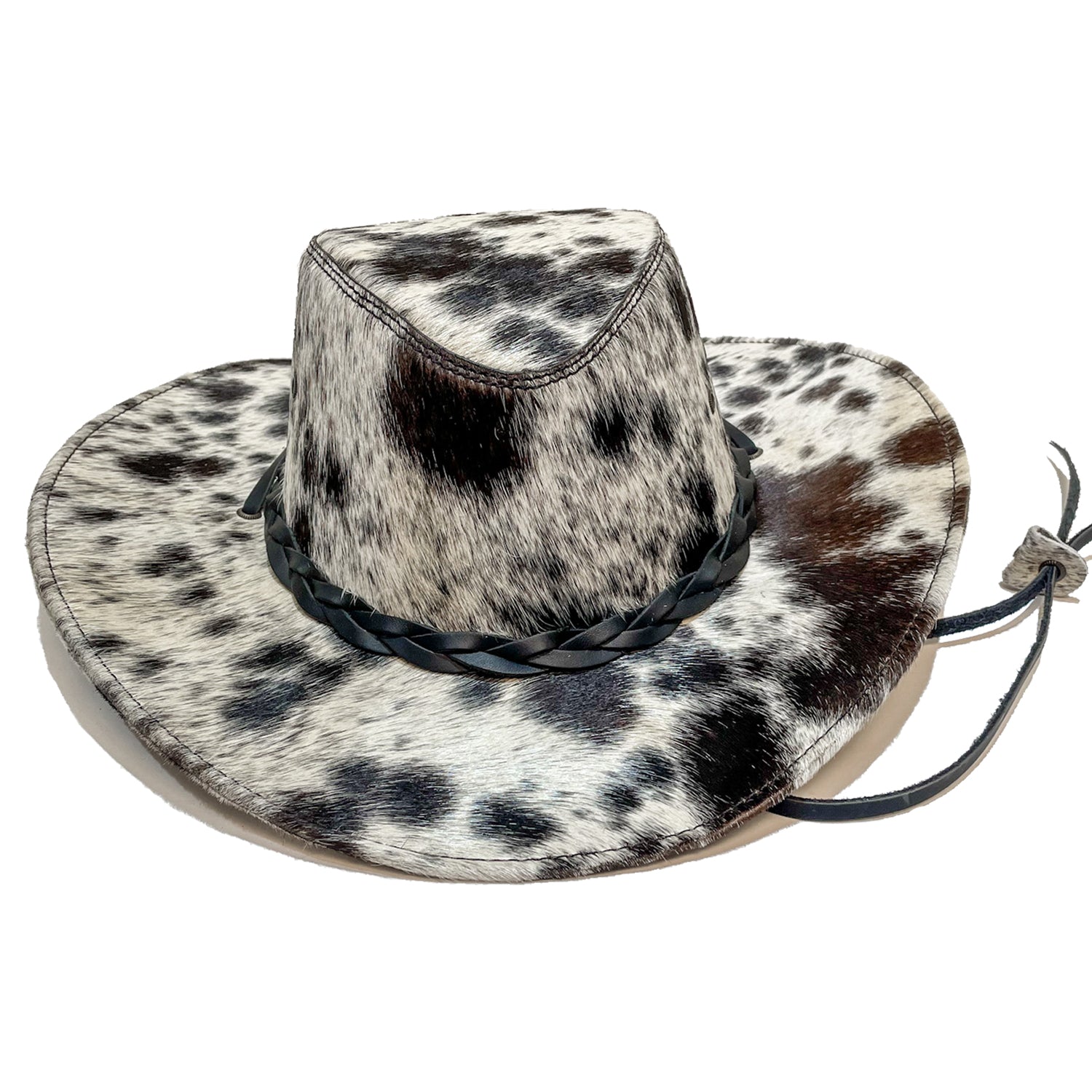 unisex leather cowboy hat front view 