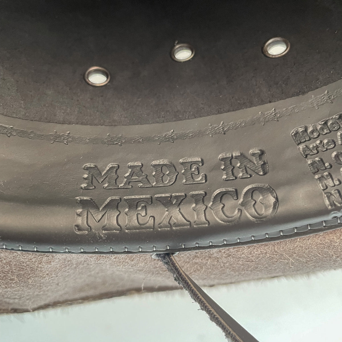 handmade in Mexico leather cowboy hat 