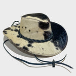 half black and white cow fur hat 