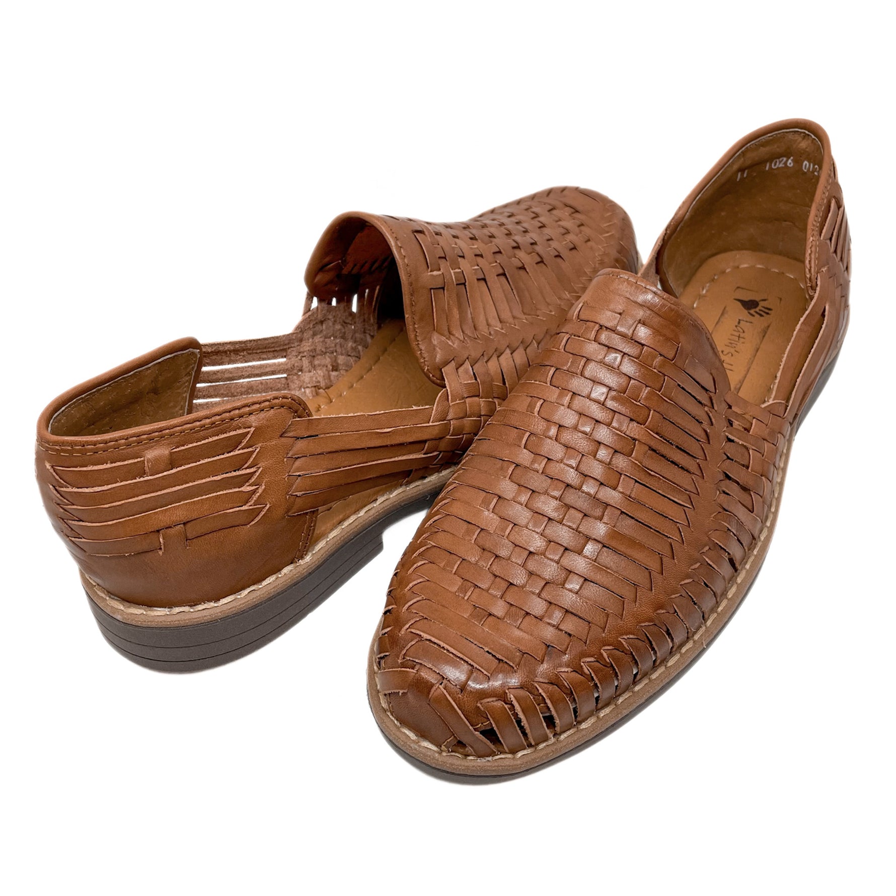 Pair of brown woven sandals 