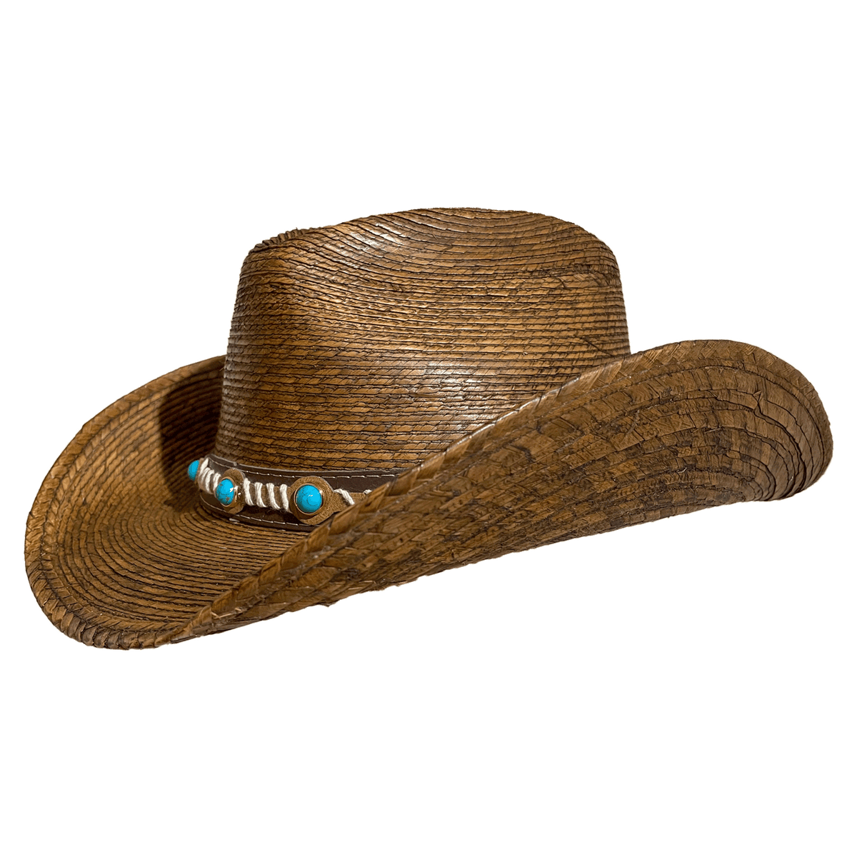 Brown cowboy hat with decorative band