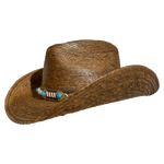 Brown cowboy hat with decorative band
