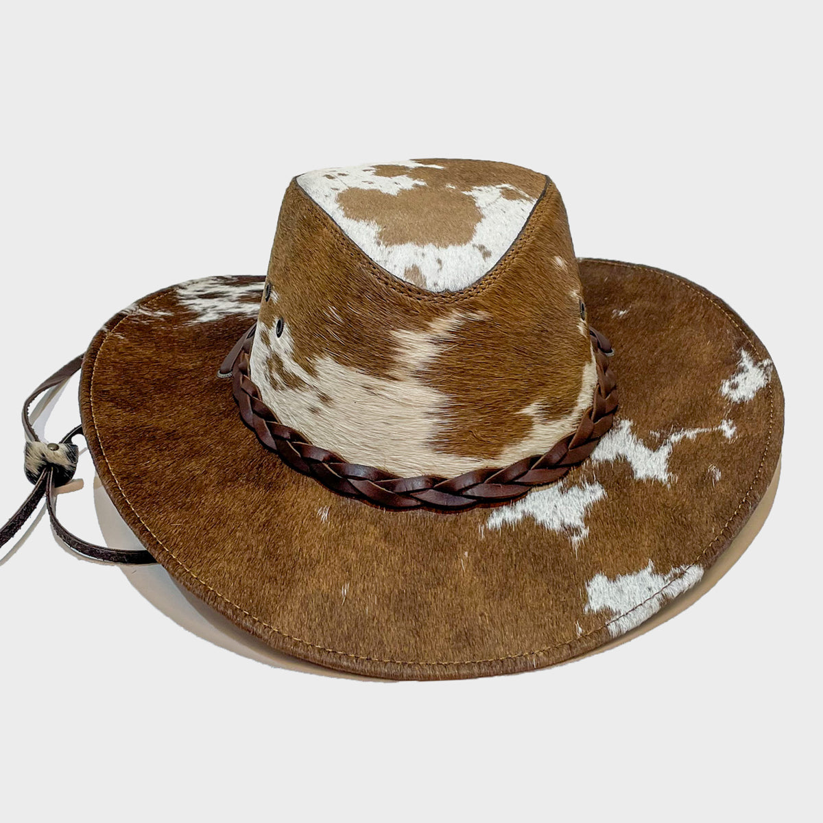 unisex leather cowboy hat front view 