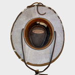 interior leather hat band with engraving 