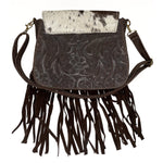 handmade tassel leather crossbody bag in Western style 