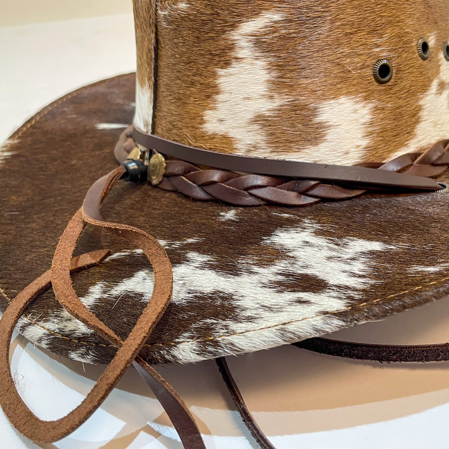 braided leather hat band 