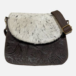 handmade Western handbag in brown leather 