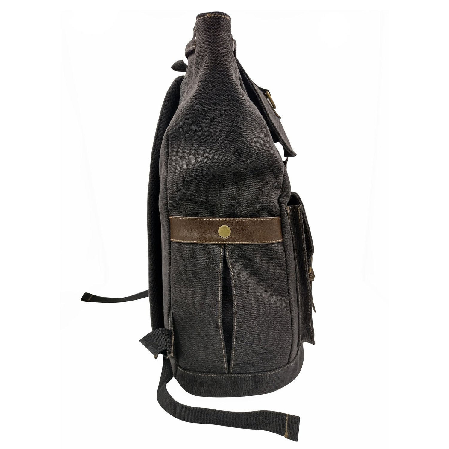 canvas backpack black leather Canvas Backpack