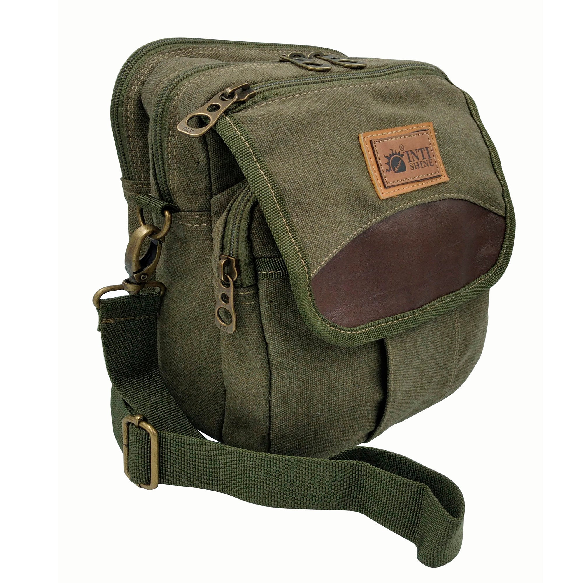 Canvas Sling Bag - Green Crossbody Travel Pack – Latin's Hand