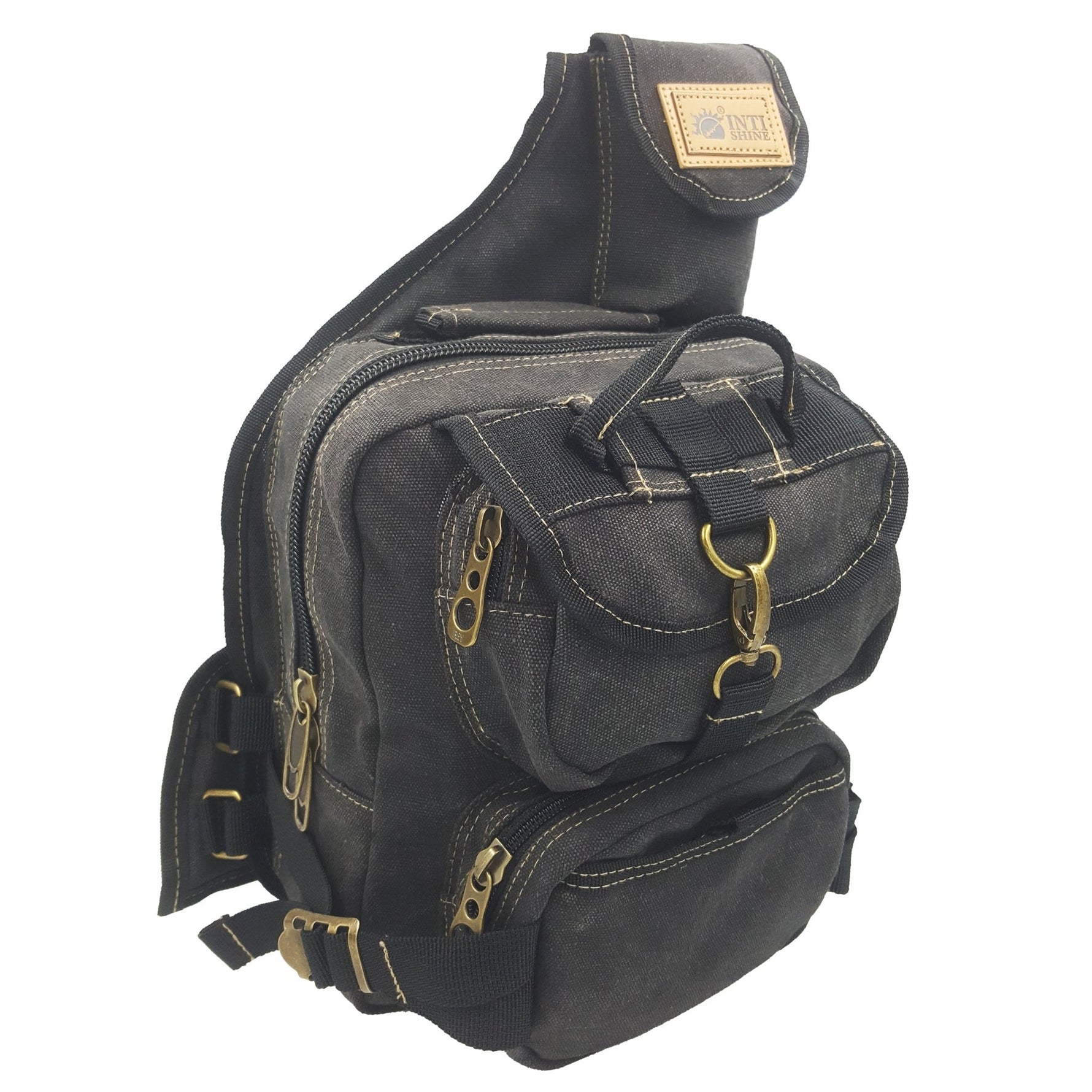 Canvas Sling Backpack - Black