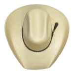 Western hat with the wide brim curving up at the front