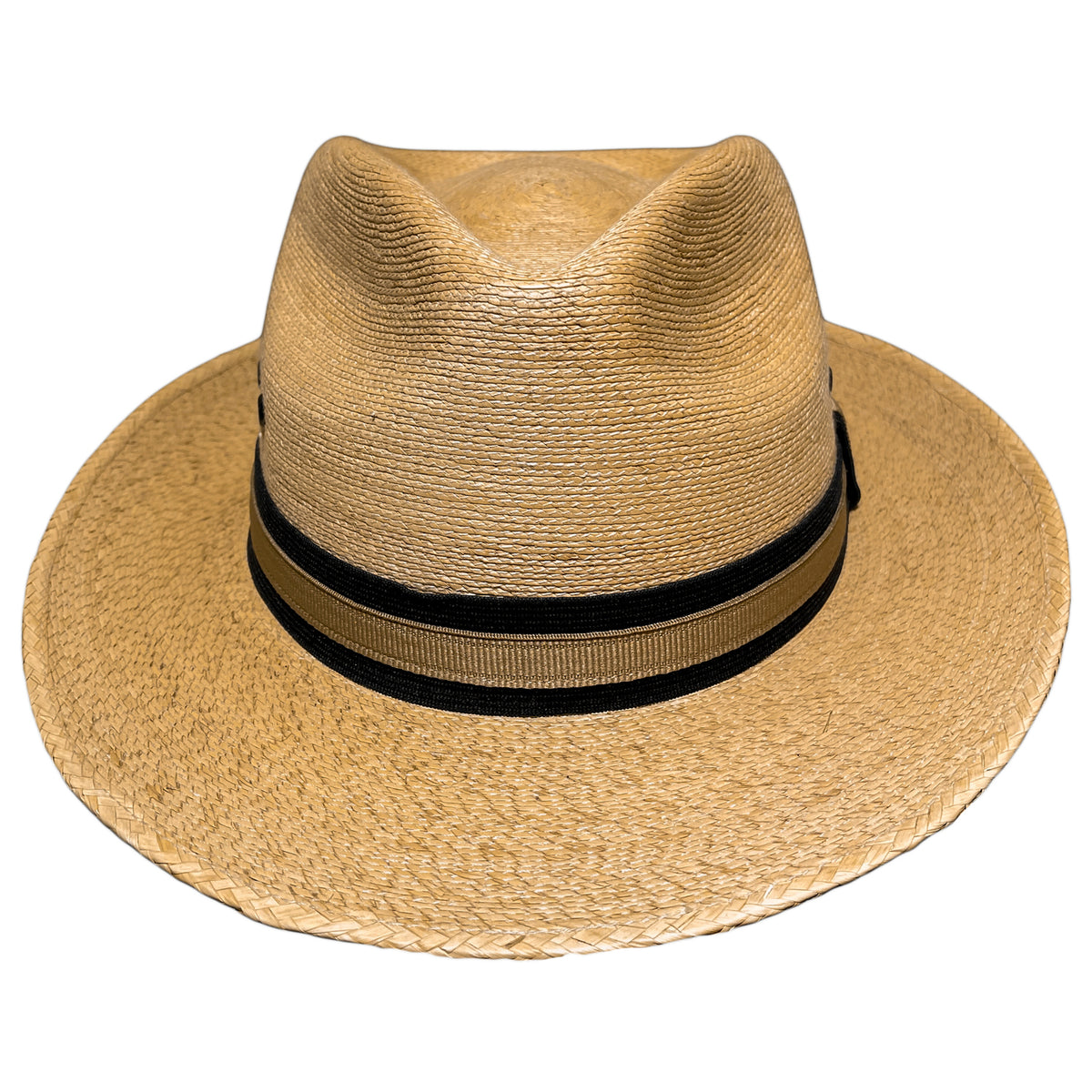 Tan-Beige Fedora Fino worn as a lightweight Mexican palm leaf fedora for travel, outdoor adventures, and sunny summer days. 