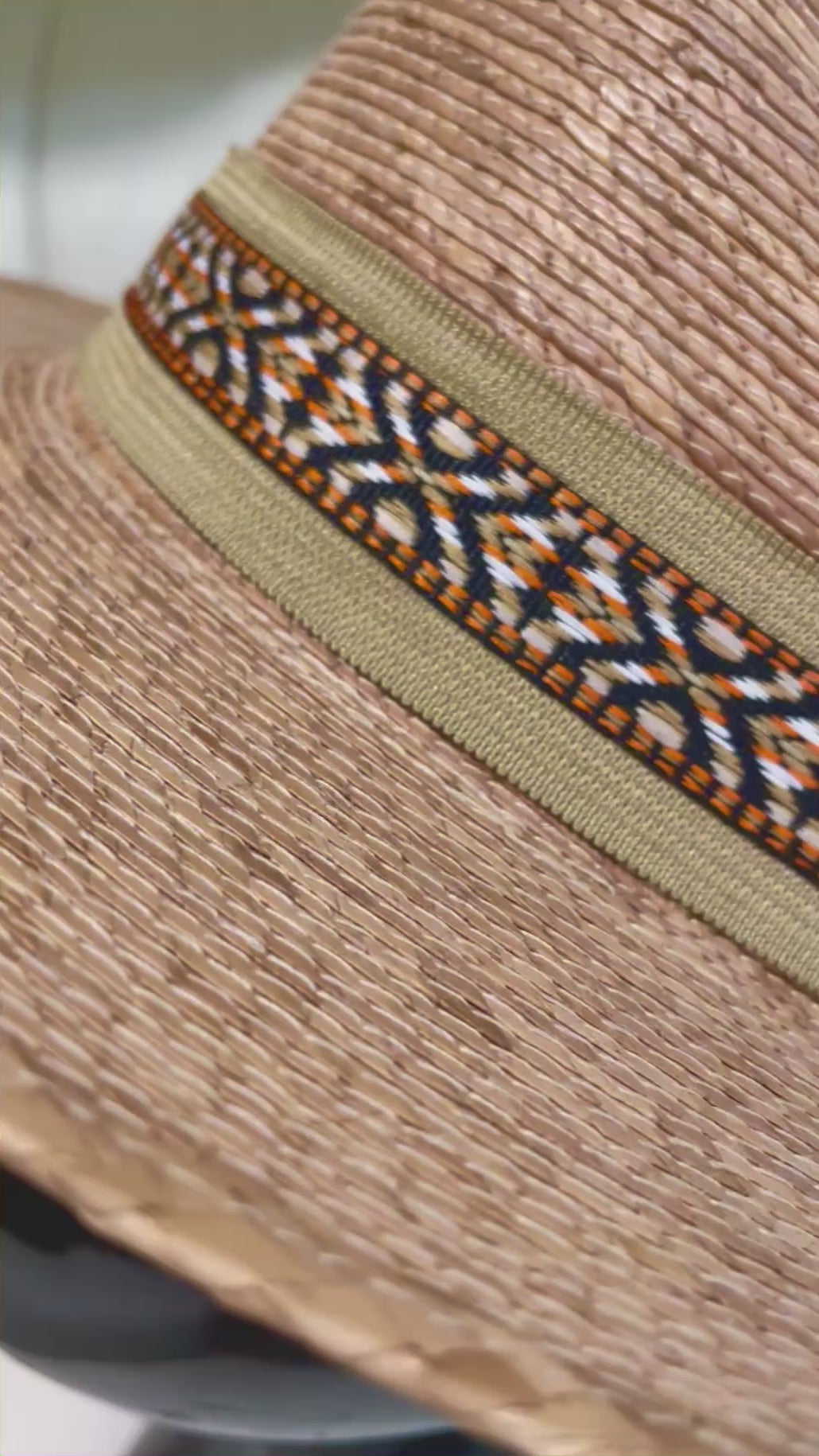 Video of the Fedora Azteca with a beige and orange hat band that's perfect for everyday wear and vacation 