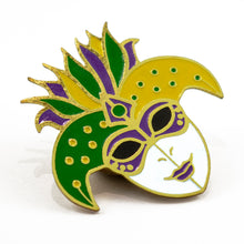 Load image into Gallery viewer, Mardi Gras Harlequin Mask Pin
